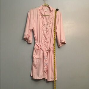 LATI FASHION Elegant Pink Floral Women's Robe